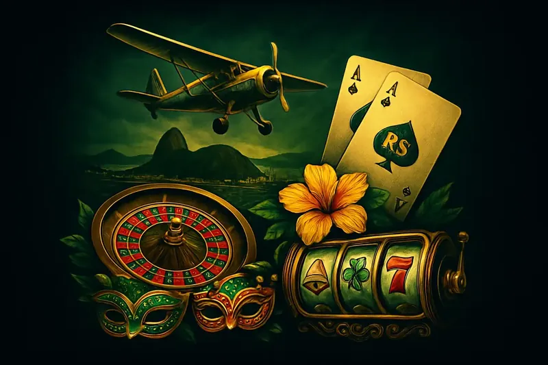 Colagem de jogos de cassino com Aviator, roleta, blackjack e slots no Rio